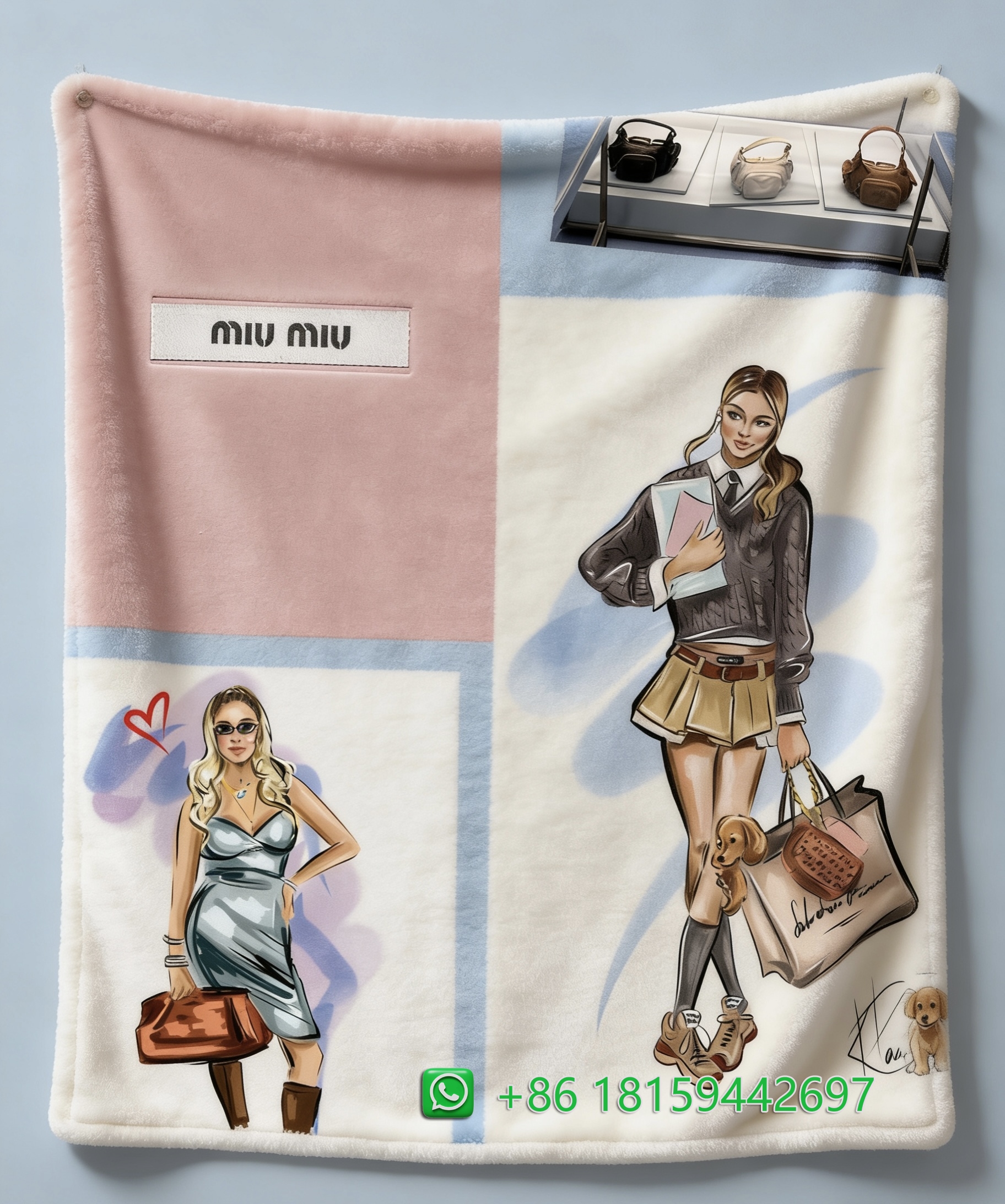 Miumiu Throw Blankets